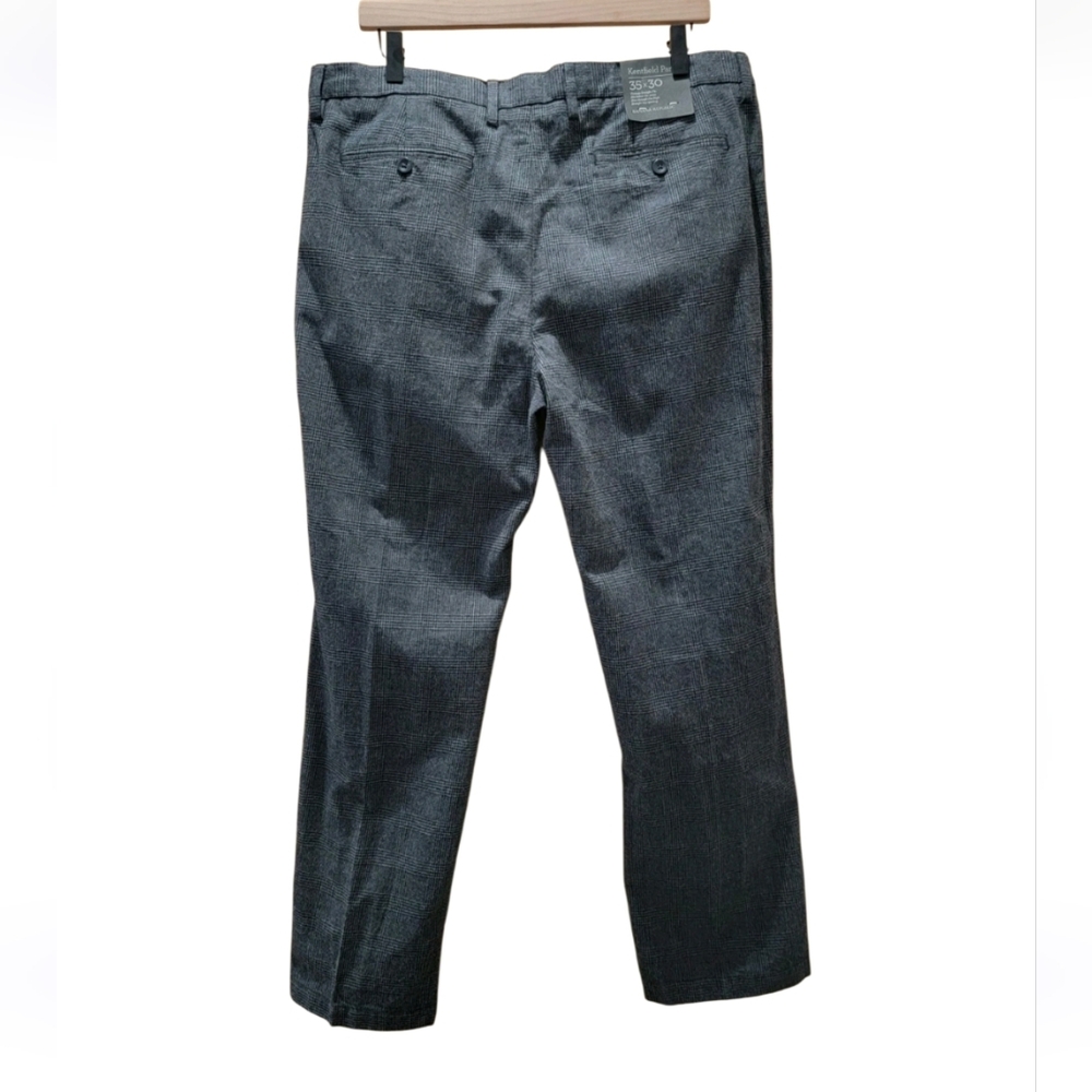 Banana Republic Kentfield Men's Straight Fit Dark Gray Plaid Pants Sz 35x30 - Picture 4 of 12